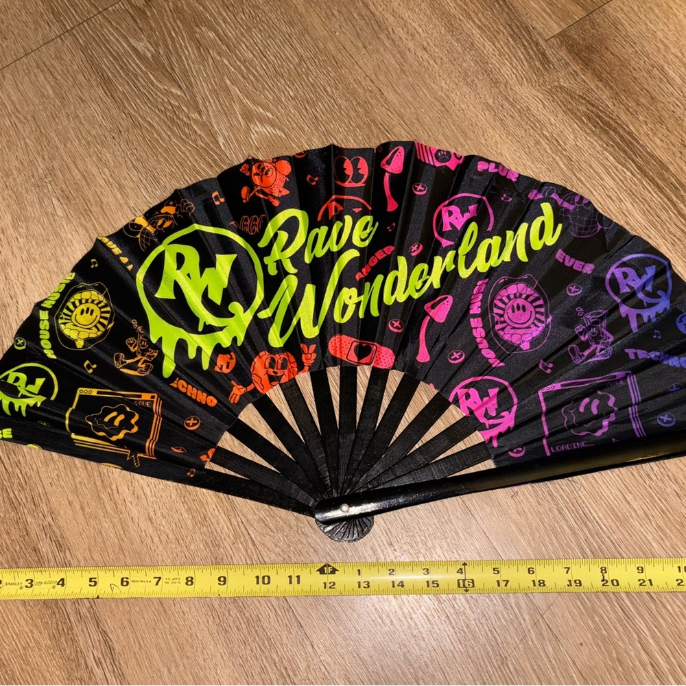 Rave Wonderland Vibrant Folding Fan